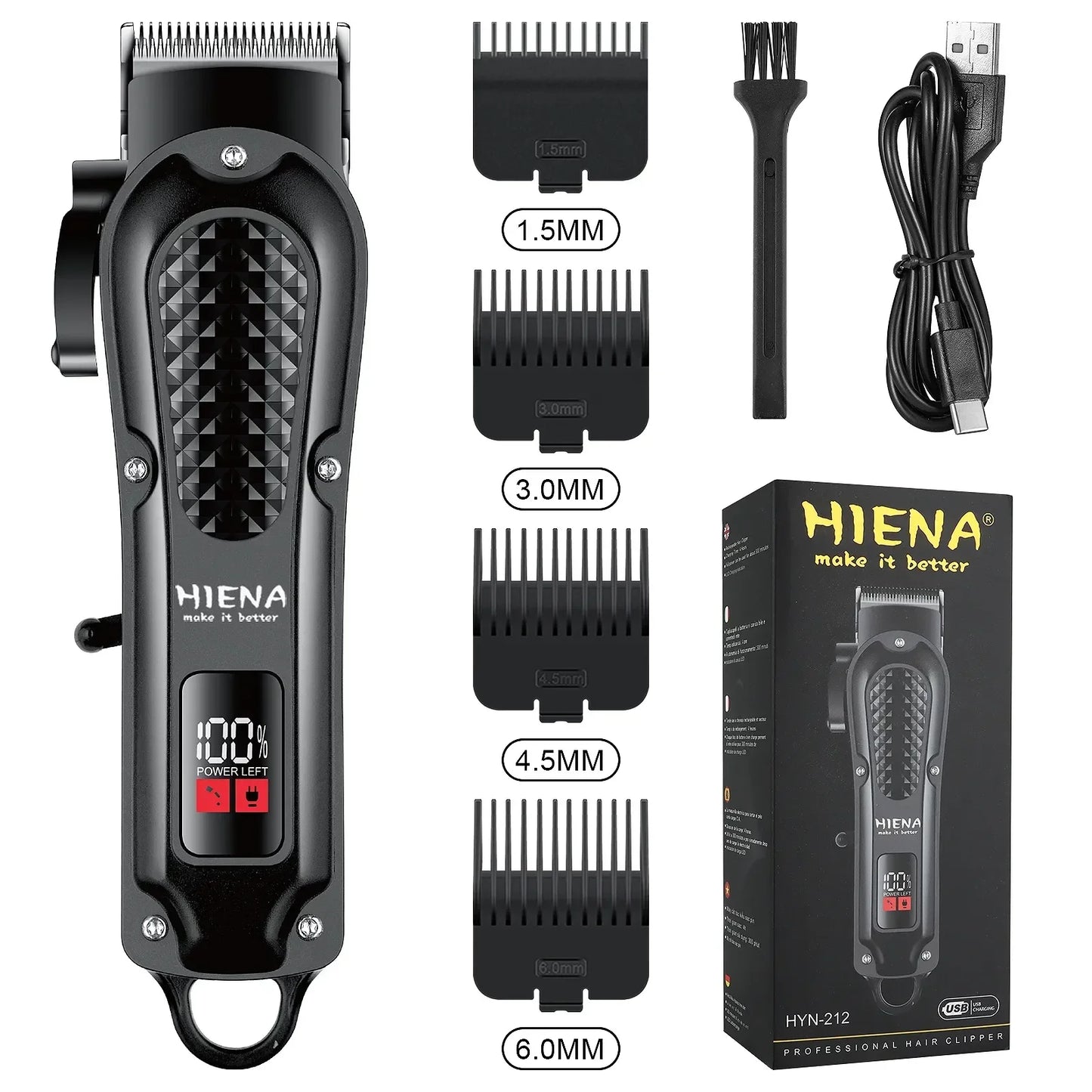 Electric Hair Clipper & Beard Trimmer USB Cordless Tool for Men Black-2