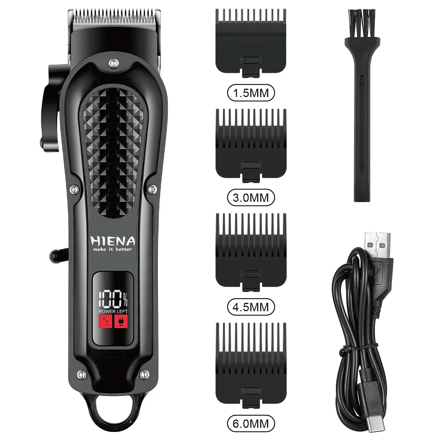 Electric Hair Clipper & Beard Trimmer USB Cordless Tool for Men Black-1