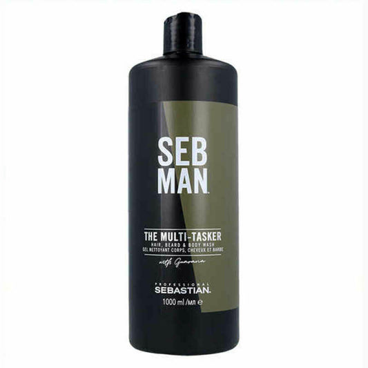 3-in-1 Gel, Shampoo and Conditioner Seb Man The Multitasker Hair Beard 1 L-0