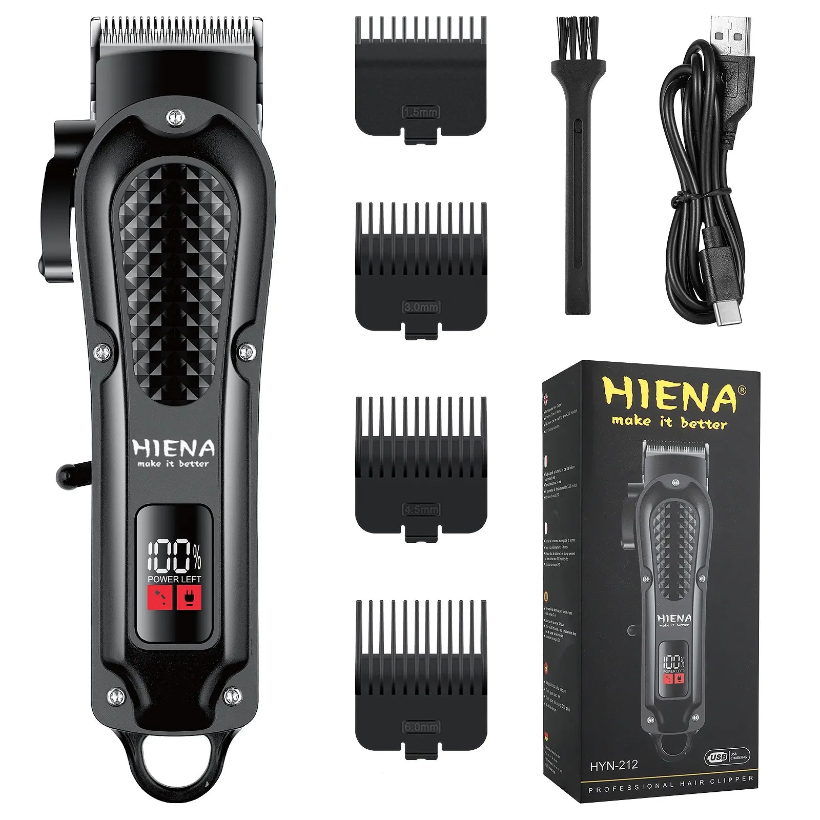 Electric Hair Clipper & Beard Trimmer USB Cordless Tool for Men Black-0